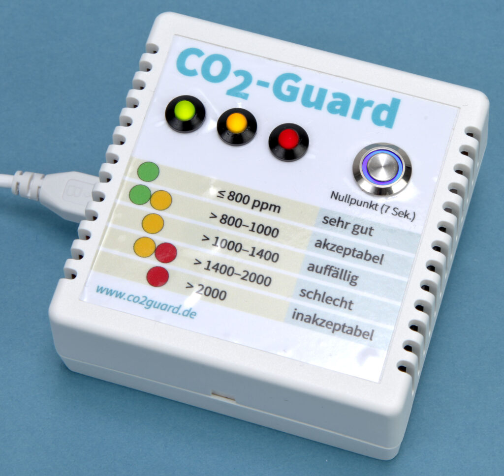 Illustration of CO2 sensors installed in a room. These sensors help monitor and control indoor air quality by detecting carbon dioxide levels, ensuring a healthier and more comfortable living environment.