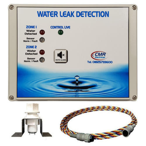 Illustration of a leakage sensor placed near a water source. These sensors help prevent water damage by detecting leaks early, allowing prompt action to mitigate potential harm to the property.